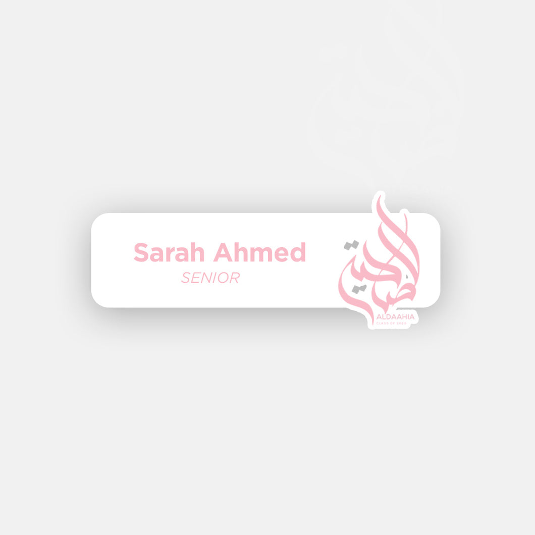 Dhahya '26 Name Tag White